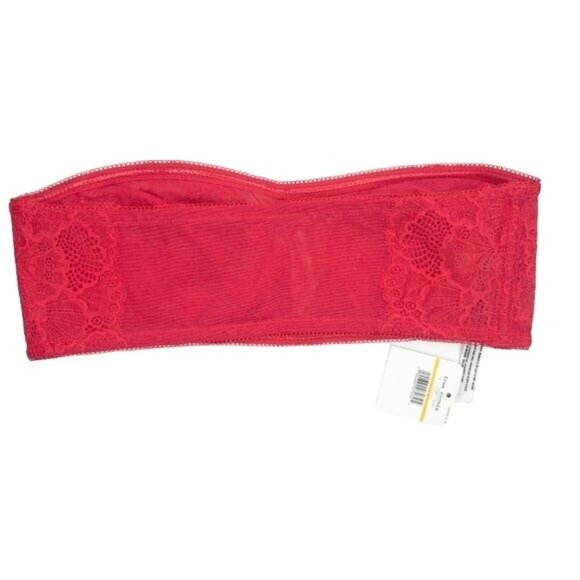 Free People Malinda Bandeau Lace Raspberry Color - Picture 3 of 3